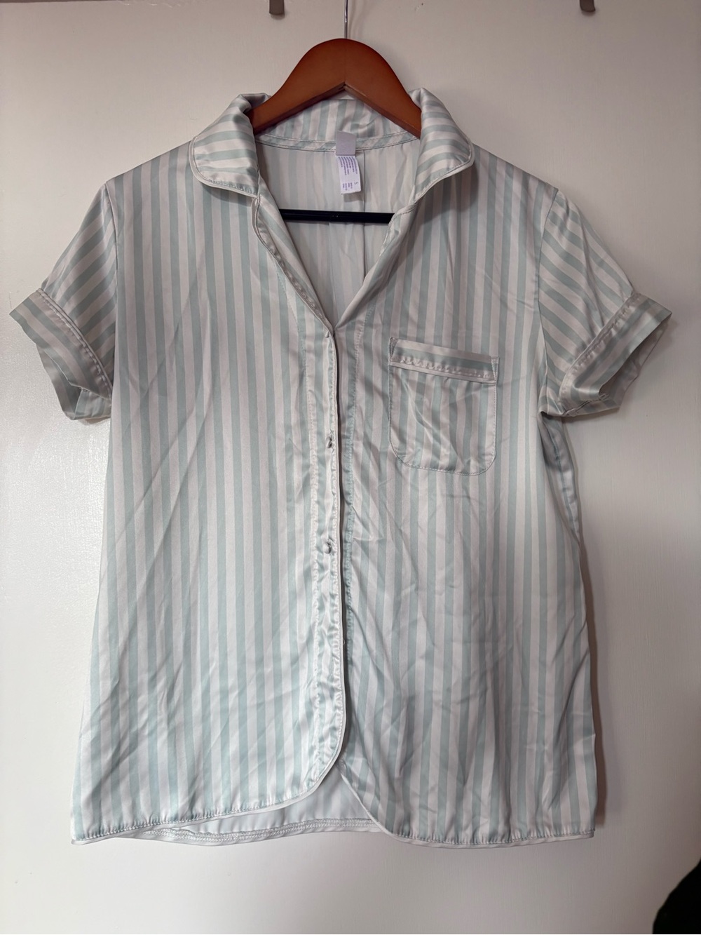Striped Short Sleeve Button Pajama set with shorts